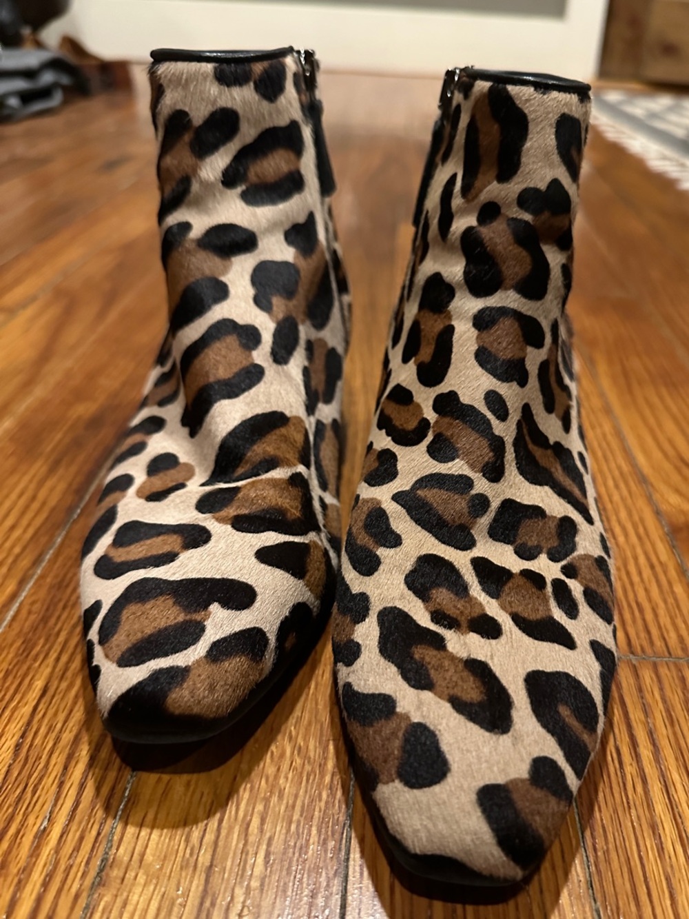 Aquatalia Leopard-Print Ankle Boots in Tan, Brown & Black